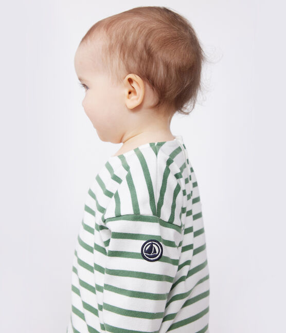 Baby-Matrosenoberteil aus dicker Baumwolle grün MARSHMALLOW/ PALMERAIE