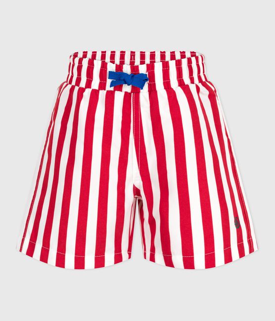 Kinder-Badeshorts mit Streifen rot MARSHMALLOW/ SPI
