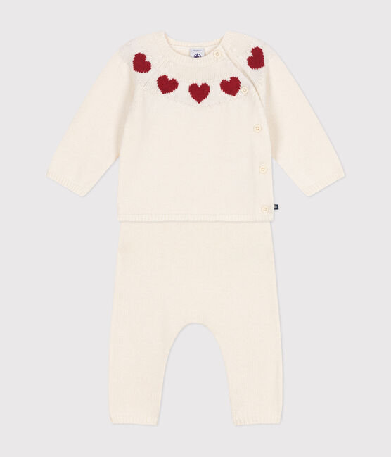 2-teiliges Baby-Strickset rot MARSHMALLOW/weiss CORRIDA