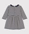Langärmeliges Babykleid aus gestreiftem Doppeljersey blau SMOKING/ AVALANCHE
