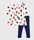 Langärmeliges Baby-Kleid und Leggings mit Vogelmotiv. 